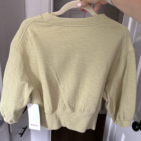 lululemon textured crew neck pullover dew green - Picture 4 of 5